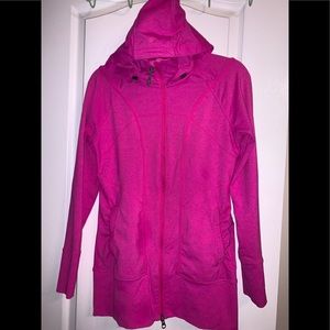 ATHLETA Rishi Zip Yoga Jacket Pink Hooded Sz Small